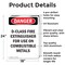 Signmission D-Class Fire Extinguisher For Danger Sign, Aluminum, 18in W x 24in L, 2PK OS-2PACK-DS-A-1824-V-2377 - alternate 3